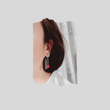 Load image into Gallery viewer, Steel Earrings -Front Back Earrings with Gemstones (Product ref: E030)