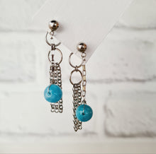 Load image into Gallery viewer, Steel Earrings -Front Back Earrings with Gemstones (Product ref: E031)
