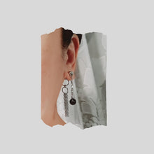 Load image into Gallery viewer, Steel Earrings -Front Back Earrings with Gemstones (Product ref: E048)
