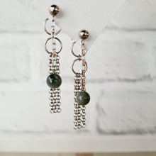 Load image into Gallery viewer, Steel Earrings -Front Back Earrings with Gemstones (Product ref: E049)
