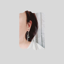 Load image into Gallery viewer, Steel Earrings -Front Back Earrings with Gemstones (Product ref: E049)