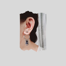Load image into Gallery viewer, Steel Earrings -Front Back Earrings with Gemstones (Product ref: E055-S)