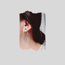 Load image into Gallery viewer, Steel Earrings -Front Back Earrings with Gemstones (Product ref: E056-S)