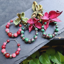 Load image into Gallery viewer, Hoop Earrings - Gemstones (Product ref: E211)