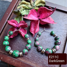 Load image into Gallery viewer, Hoop Earrings - Gemstones (Product ref: E211)