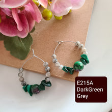Load image into Gallery viewer, Hoop Earrings - Gemstones (Product ref: E215)