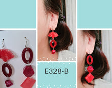 Load image into Gallery viewer, Asymmetrical Earrings - Resin / Acetate (Product ref: E328)
