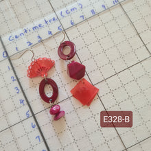 Load image into Gallery viewer, Asymmetrical Earrings - Resin / Acetate (Product ref: E328)