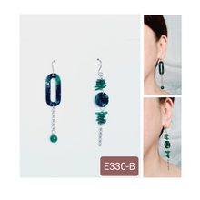 Load image into Gallery viewer, Asymmetrical Earrings - Resin / Acetate (Product ref: E330)
