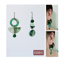 Load image into Gallery viewer, Asymmetrical Earrings - Resin / Acetate (Product ref: E330)