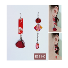 Load image into Gallery viewer, Asymmetrical Earrings - Resin / Acetate (Product ref: E331)
