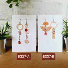 Load image into Gallery viewer, Asymmetrical Earrings - Resin / Acetate (Product ref: E337)