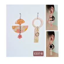 Load image into Gallery viewer, Asymmetrical Earrings - Resin / Acetate (Product ref: E337)