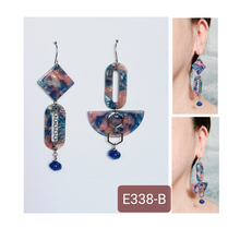 Load image into Gallery viewer, Asymmetrical Earrings - Resin / Acetate (Product ref: E338)
