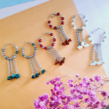 Load image into Gallery viewer, Hoop Earrings - Gemstones (Product ref: E348)