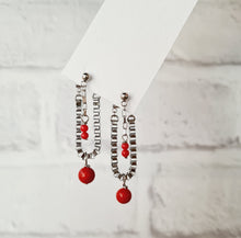 Load image into Gallery viewer, Steel Earrings -Front Back Earrings with Gemstones (Product ref: E350)