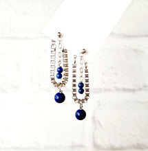 Load image into Gallery viewer, Steel Earrings -Front Back Earrings with Gemstones (Product ref: E351)