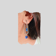Load image into Gallery viewer, Steel Earrings -Front Back Earrings with Gemstones (Product ref: E351)