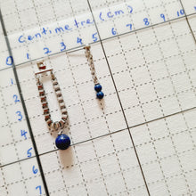 Load image into Gallery viewer, Steel Earrings -Front Back Earrings with Gemstones (Product ref: E351)