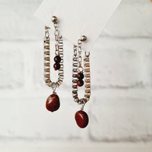 Load image into Gallery viewer, Steel Earrings- Front Back Earrings with Gemstones (Product ref: E352)