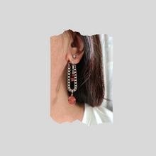 Load image into Gallery viewer, Steel Earrings- Front Back Earrings with Gemstones (Product ref: E352)