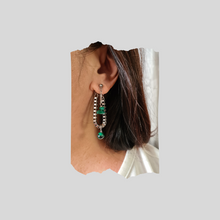 Load image into Gallery viewer, Steel Earrings -Front Back Earrings with Gemstones (Product ref: E353)