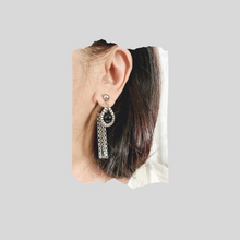Load image into Gallery viewer, Steel Earrings- Front Back Earrings with Gemstones (Product ref: E354-S)