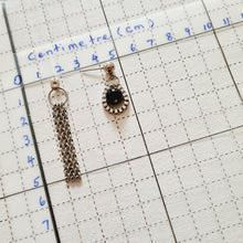 Load image into Gallery viewer, Steel Earrings- Front Back Earrings with Gemstones (Product ref: E354-S)