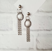 Load image into Gallery viewer, Steel Earrings -Front Back Earrings with Gemstones (Product ref: E355)