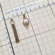 Load image into Gallery viewer, Steel Earrings -Front Back Earrings with Gemstones (Product ref: E355)