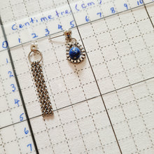 Load image into Gallery viewer, Steel Earrings- Front Back Earrings with Gemstones (Product ref: E356)