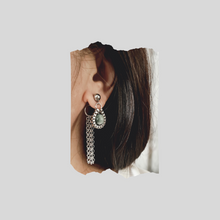 Load image into Gallery viewer, Steel Earrings -Front Back Earrings with Gemstones (Product ref: E357-S)