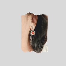 Load image into Gallery viewer, Steel Earrings -Front Back Earrings with Gemstones (Product ref: E358)