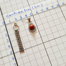 Load image into Gallery viewer, Steel Earrings -Front Back Earrings with Gemstones (Product ref: E358)