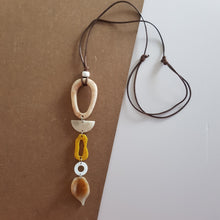 Load image into Gallery viewer, Contemporary Necklace - Resin / Acetate Pendant: Waxed cord (Product ref: N089)