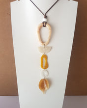 Load image into Gallery viewer, Contemporary Necklace - Resin / Acetate Pendant: Waxed cord (Product ref: N089)