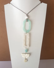 Load image into Gallery viewer, Contemporary Necklace - Resin / Acetate Pendant: Waxed cord (Product ref: N090)