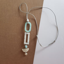 Load image into Gallery viewer, Contemporary Necklace - Resin / Acetate Pendant: Waxed cord (Product ref: N090)
