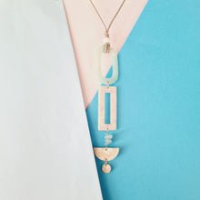 Load image into Gallery viewer, Contemporary Necklace - Resin / Acetate Pendant: Waxed cord (Product ref: N090)