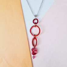 Load image into Gallery viewer, Contemporary Necklace - Resin / Acetate Pendant: Metal chain (Product ref: N101)
