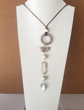 Load image into Gallery viewer, Contemporary Necklace - Resin / Acetate Pendant: Waxed cord (Product ref: N161)
