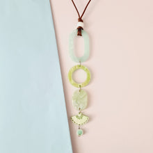 Load image into Gallery viewer, Contemporary Necklace - Resin / Acetate Pendant: Waxed cord (Product ref: N162)