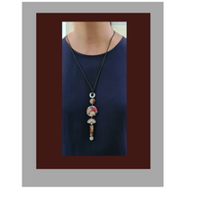 Load image into Gallery viewer, Contemporary Necklace - Resin / Acetate Pendant: Waxed cord (Product ref: N371-S)