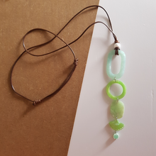 Load image into Gallery viewer, Contemporary Necklace - Resin / Acetate Pendant: Waxed cord (Product ref: N162)