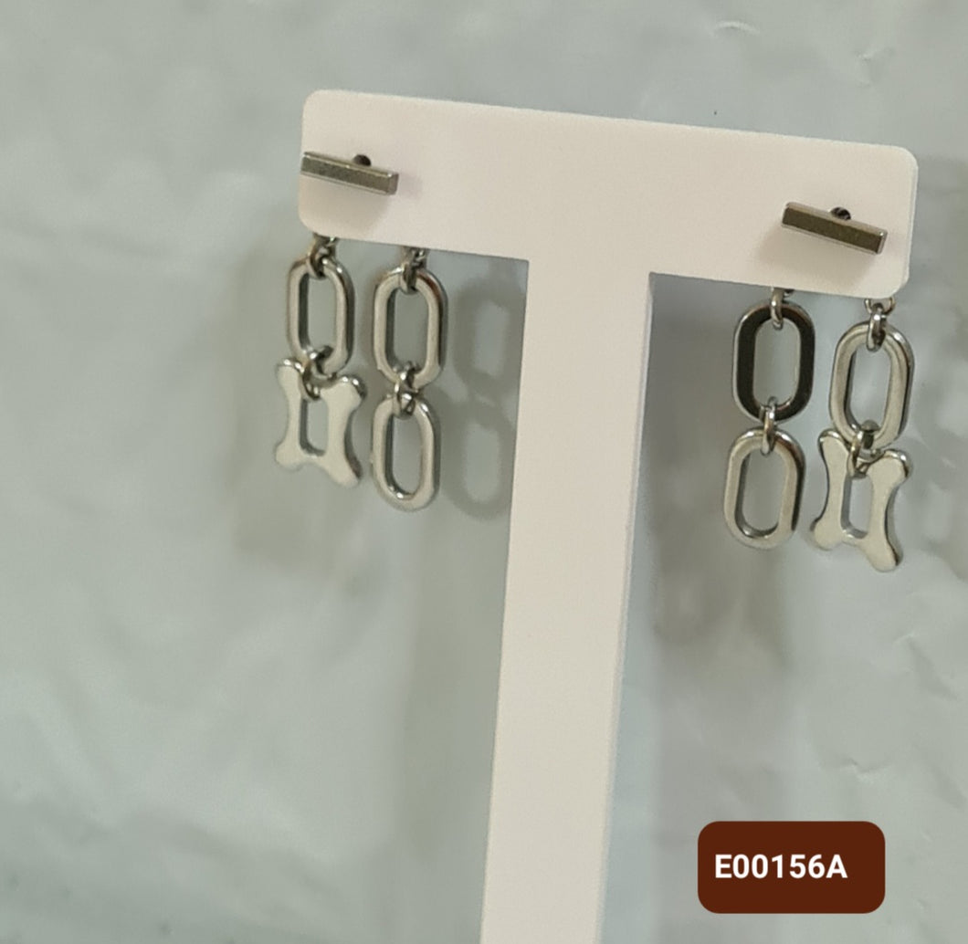 Steel Earrings -Front Back Earrings - (Product ref: E00156A)