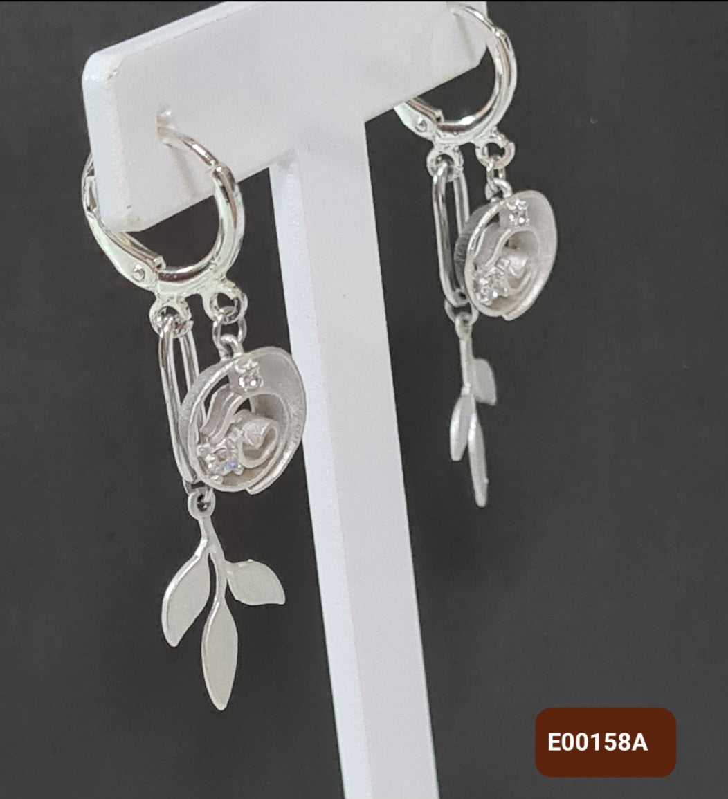 Steel Earrings -Front Back Earrings - (Product ref: E00158A)