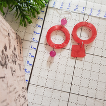 Load image into Gallery viewer, Asymmetrical Earrings - Resin / Acetate  (Product ref: E067)
