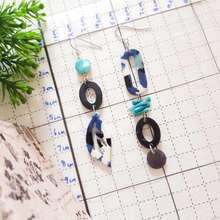 Load image into Gallery viewer, Asymmetrical Earrings - Resin / Acetate  (Product ref: E066)
