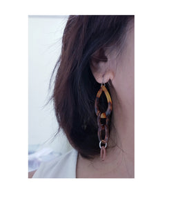 Asymmetrical Earrings - Resin / Acetate  (Product ref: E069)