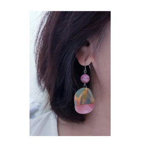 Asymmetrical Earrings - Resin / Acetate  (Product ref: E064)